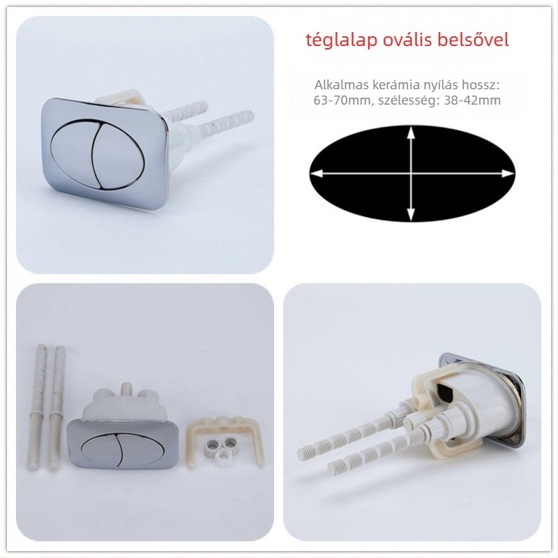 Dupla öblítésű WC-gomb kerek régi tartályhoz, univerzális cserealkatrész, telepítés elérhető, új kínai stílus