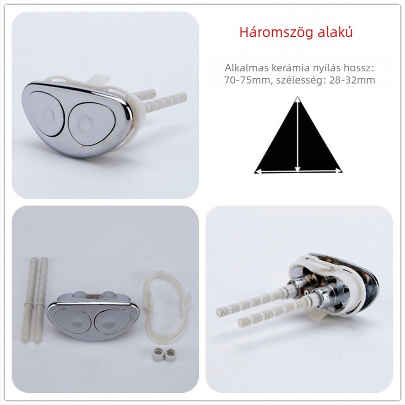 Dupla öblítésű WC-gomb kerek régi tartályhoz, univerzális cserealkatrész, telepítés elérhető, új kínai stílus