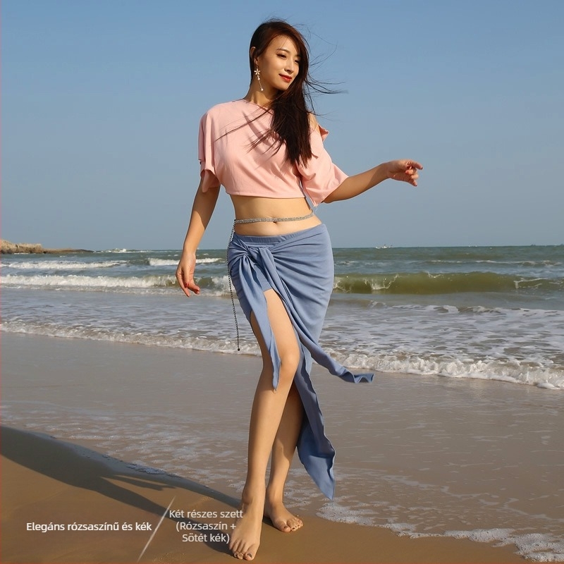 Belly Dance ruhaszett — orientális stílus, egyszínű minta, bordás anyag, poliészter (Márka BELLYQUEEN/Dancer; felnőtt nőknek; Belly Dance)