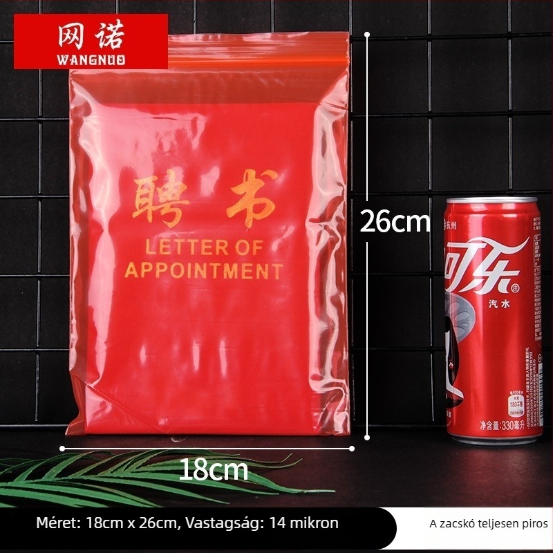 Önzáró ZIP-záras ékszertáska; műanyag csomagoló taska; nyomtatott logó