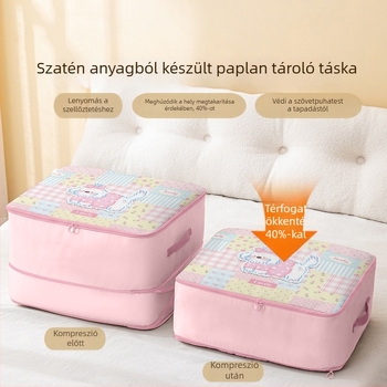 Paplan tároló táska, kocka alakú, Twill Oxford anyag, nagy kapacitás, hálószoba tárolás