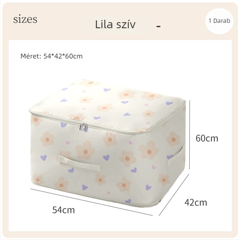 Paplan tároló táska, kocka alakú, Twill Oxford anyag, nagy kapacitás, hálószoba tárolás