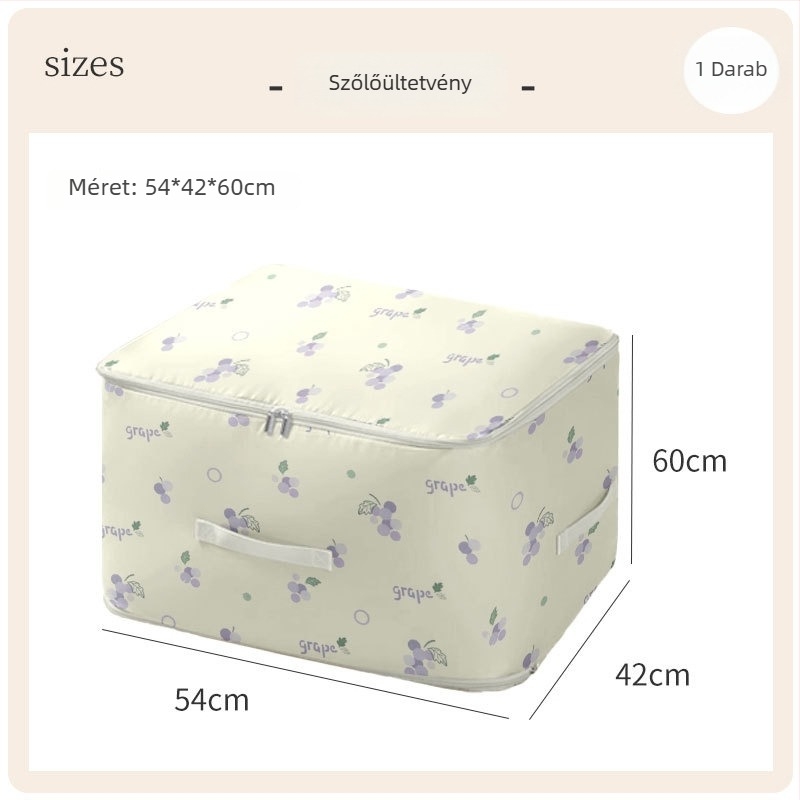 Paplan tároló táska, kocka alakú, Twill Oxford anyag, nagy kapacitás, hálószoba tárolás