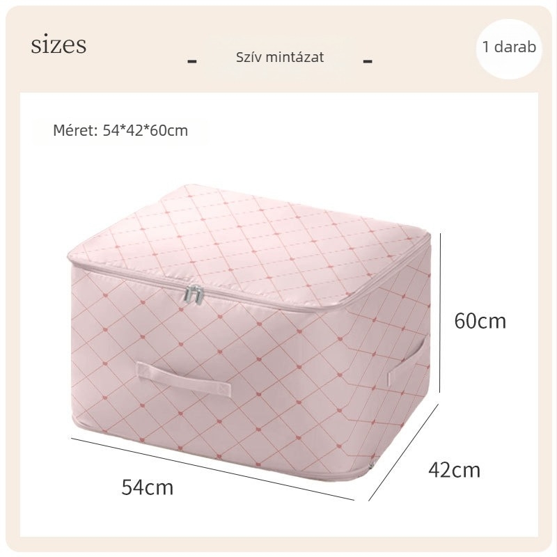 Paplan tároló táska, kocka alakú, Twill Oxford anyag, nagy kapacitás, hálószoba tárolás