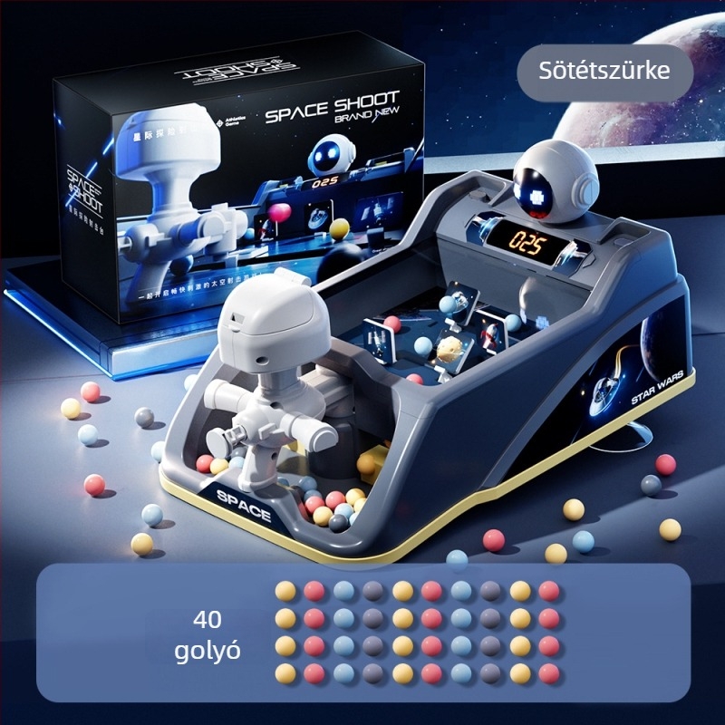 Gyerekeknek szóló golyó dobó játékgép — ABS anyag, űr téma, célpont pontozás, hang- és fényüzemmódok, 4–6 éveseknek