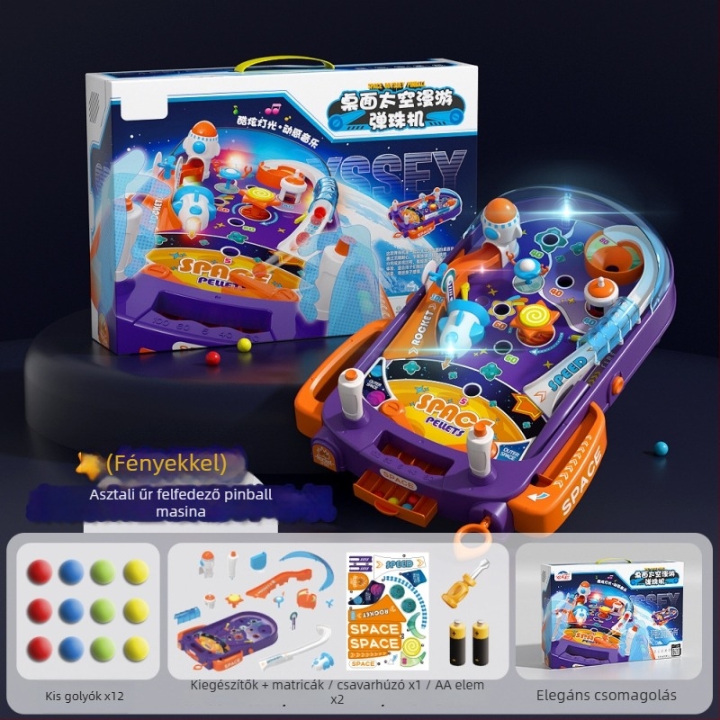 Gyerekeknek szóló golyó dobó játékgép — ABS anyag, űr téma, célpont pontozás, hang- és fényüzemmódok, 4–6 éveseknek