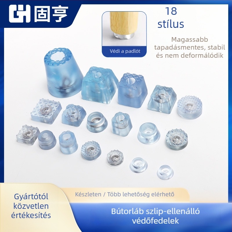 Gumi lábvédők bútorokhoz – asztal és szék lábakhoz, csúszásmentes, kopásálló, magasságot növelő, modell 001, márka Guheng