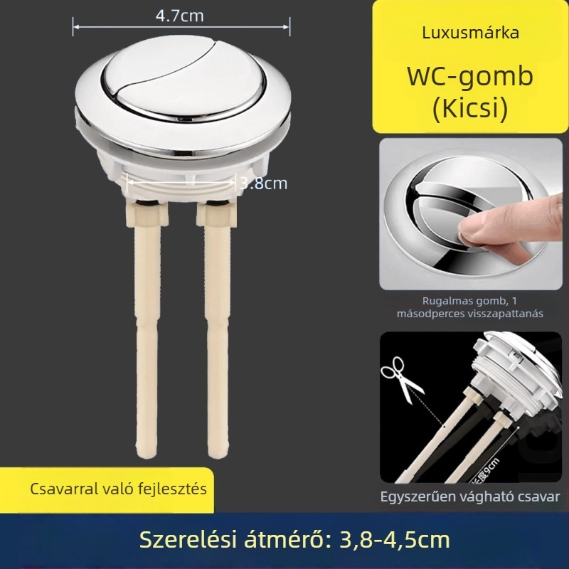 WC tartály kiegészítők — vízbetöltő szelep, lefolyó szelep, úszó szelep, 3 részes készlet; Márka Junmai; Anyag: Formaldehid; Stílus: modern egyszerűség; Használat: dupla nyomás