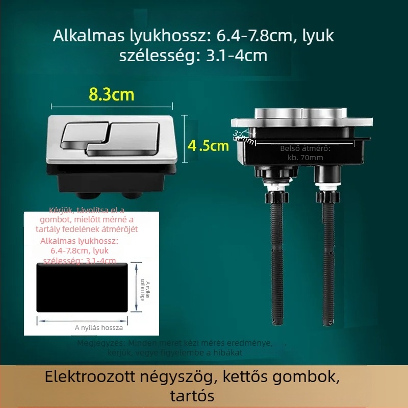 WC tartály kiegészítők — vízbetöltő szelep, lefolyó szelep, úszó szelep, 3 részes készlet; Márka Junmai; Anyag: Formaldehid; Stílus: modern egyszerűség; Használat: dupla nyomás