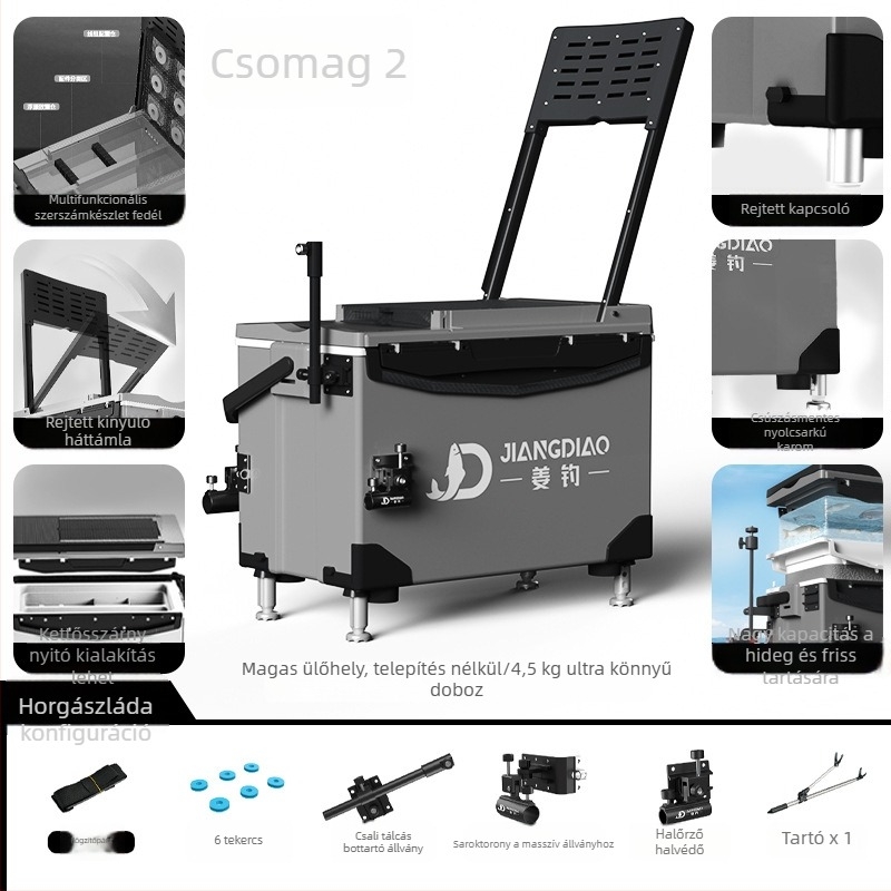 Horgász doboz Ginger Fishing - PP anyag, kapacitás 25-32