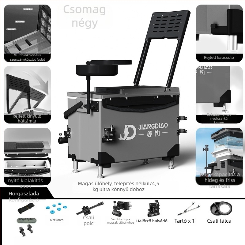 Horgász doboz Ginger Fishing - PP anyag, kapacitás 25-32