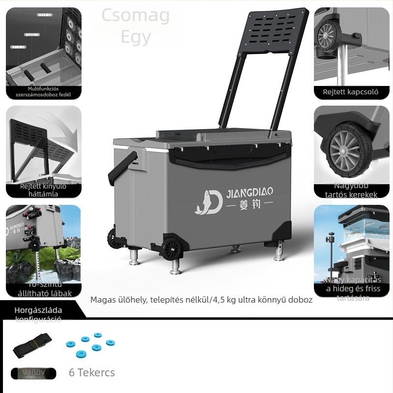 Horgász doboz Ginger Fishing - PP anyag, kapacitás 25-32