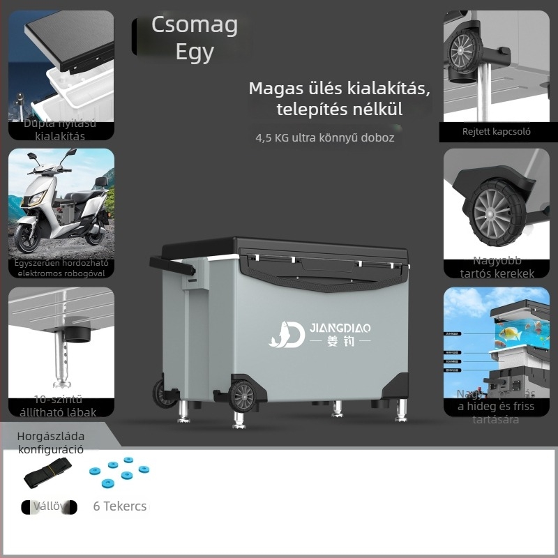 Horgász doboz Ginger Fishing - PP anyag, kapacitás 25-32