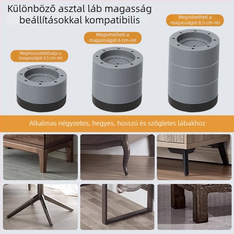 Asztal lábainak magasság növelő alátétek | Anyag: polietilén | Modell: sarokasztal-emelő pad | Stílus: modern minimál