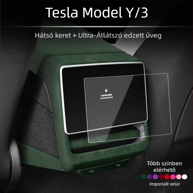 Tesla Model 3/Y ajtó belső kezelőpaneljéhez velúr bőr belső kiegészítő – FMP, pattintásos telepítés, műbőr