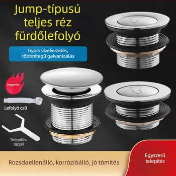 Fürdőkádban pedálos rugós leeresztő dugó, TPE anyag, lefolyó kiegészítő zuhanyzószobához