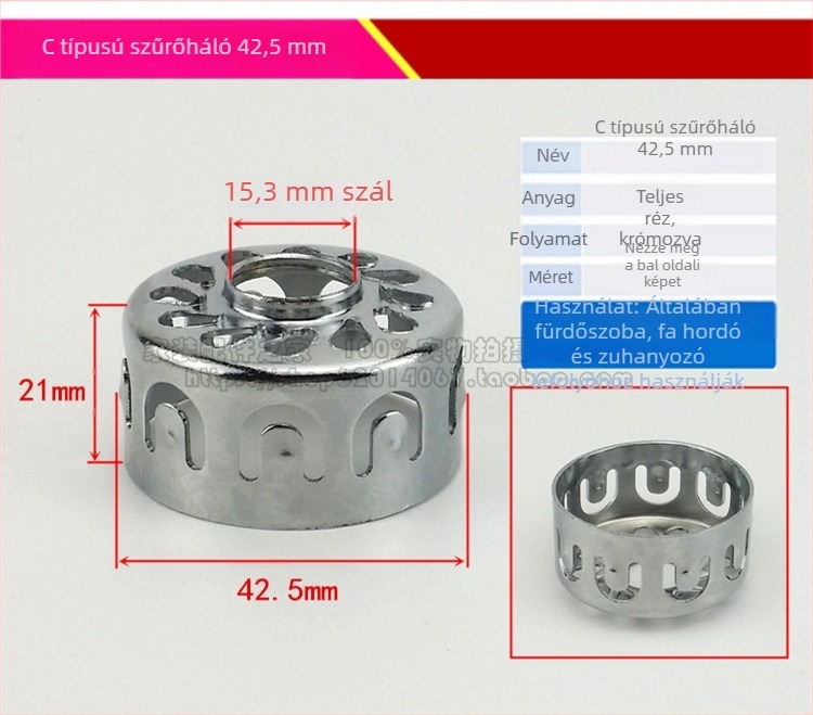 KBQ1 pop-up lefolyó mosdóhoz fedéllel és szűrőháló kosárral