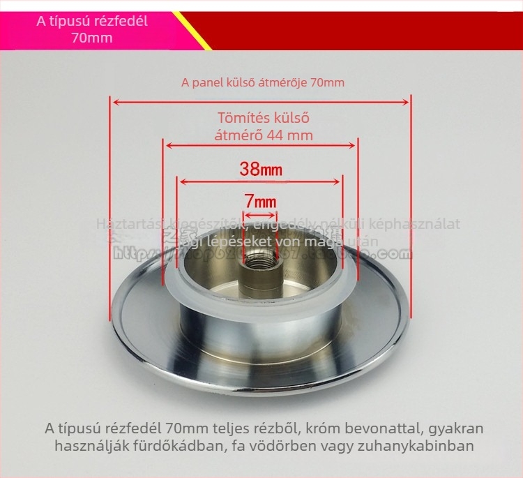 KBQ1 pop-up lefolyó mosdóhoz fedéllel és szűrőháló kosárral