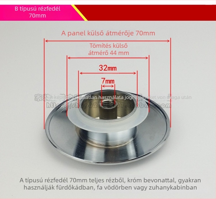 KBQ1 pop-up lefolyó mosdóhoz fedéllel és szűrőháló kosárral