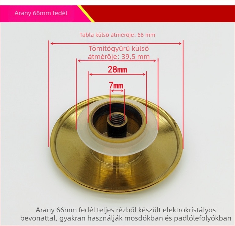 KBQ1 pop-up lefolyó mosdóhoz fedéllel és szűrőháló kosárral