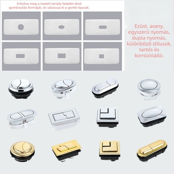 Kerámia WC-öblítő gomb, univerzális dupla gomb, egygombos működés, retró stílus, CE-tanúsítvány