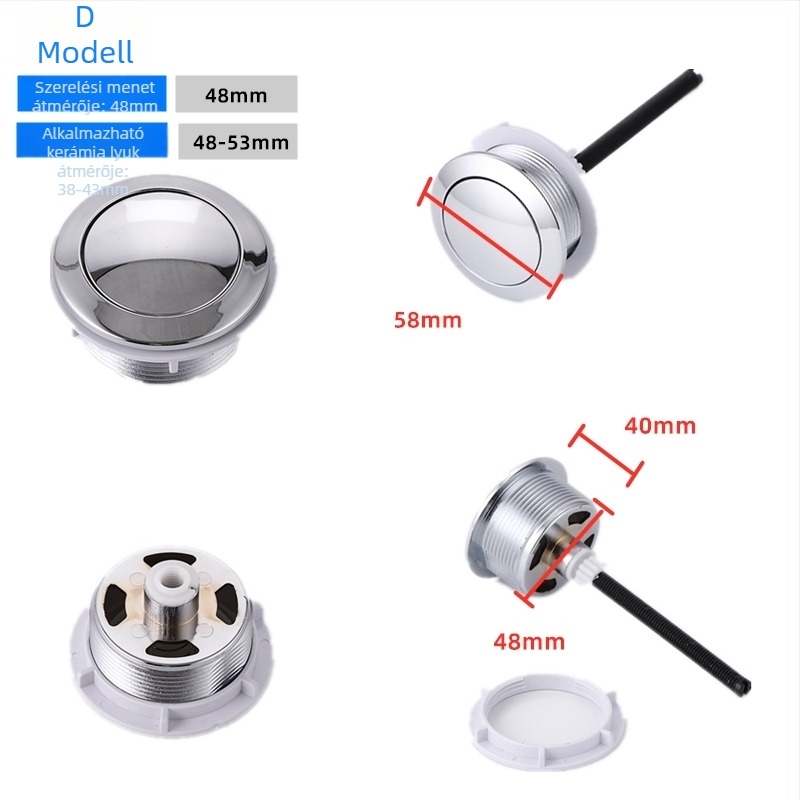 Kerámia WC-öblítő gomb, univerzális dupla gomb, egygombos működés, retró stílus, CE-tanúsítvány