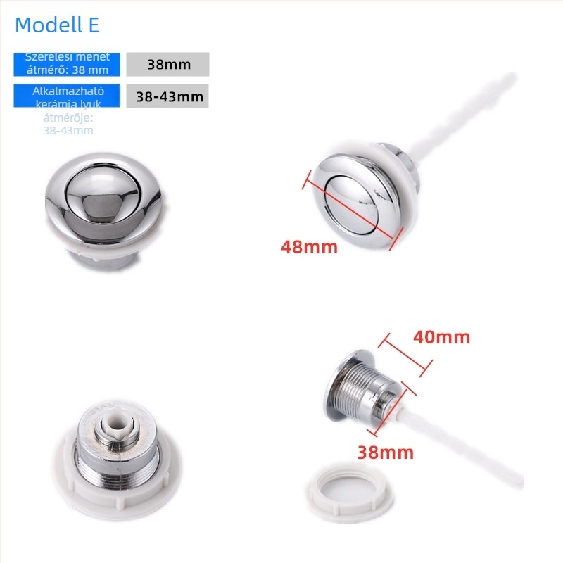 Kerámia WC-öblítő gomb, univerzális dupla gomb, egygombos működés, retró stílus, CE-tanúsítvány