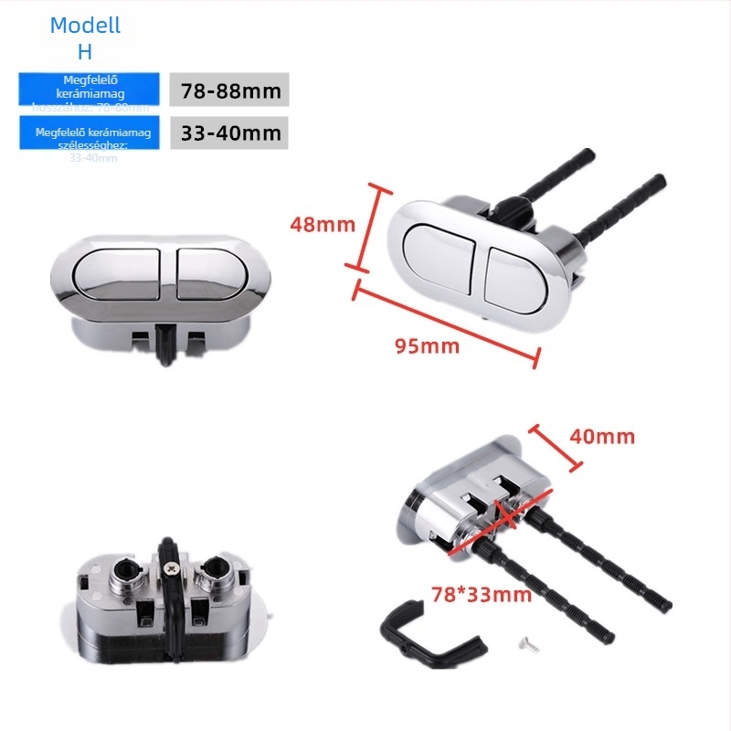 Kerámia WC-öblítő gomb, univerzális dupla gomb, egygombos működés, retró stílus, CE-tanúsítvány