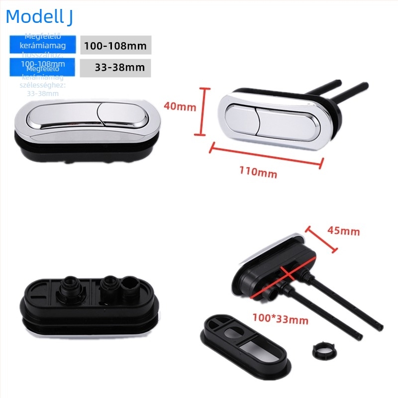 Kerámia WC-öblítő gomb, univerzális dupla gomb, egygombos működés, retró stílus, CE-tanúsítvány