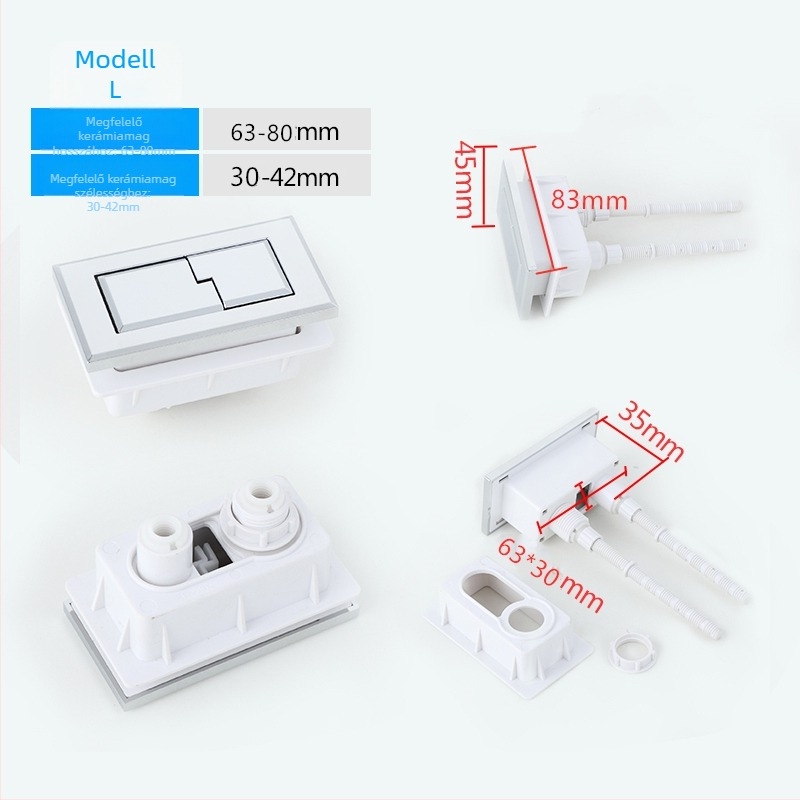 Kerámia WC-öblítő gomb, univerzális dupla gomb, egygombos működés, retró stílus, CE-tanúsítvány