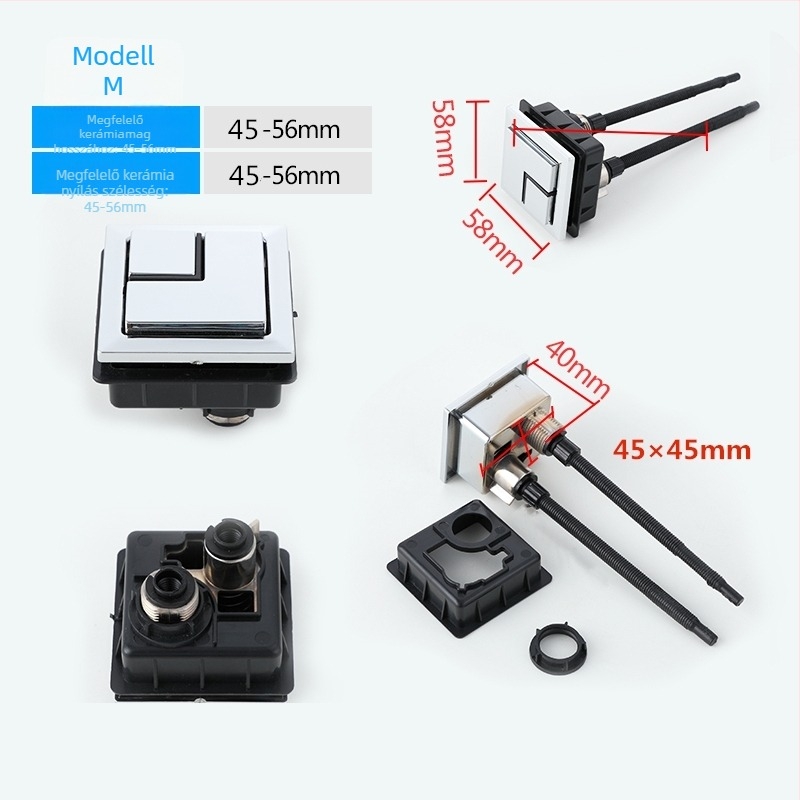 Kerámia WC-öblítő gomb, univerzális dupla gomb, egygombos működés, retró stílus, CE-tanúsítvány