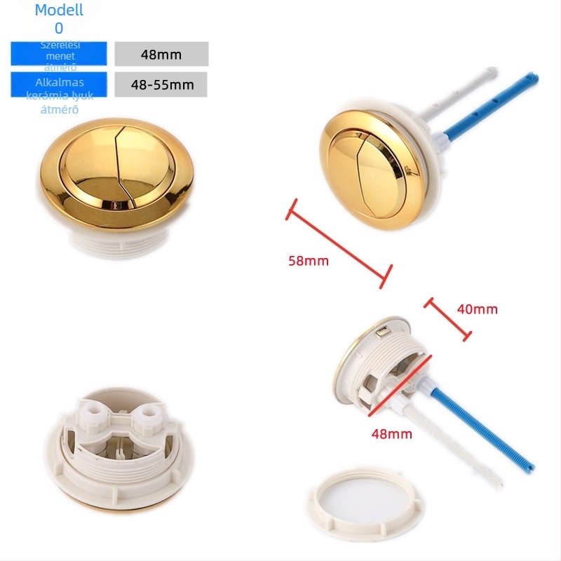 Kerámia WC-öblítő gomb, univerzális dupla gomb, egygombos működés, retró stílus, CE-tanúsítvány