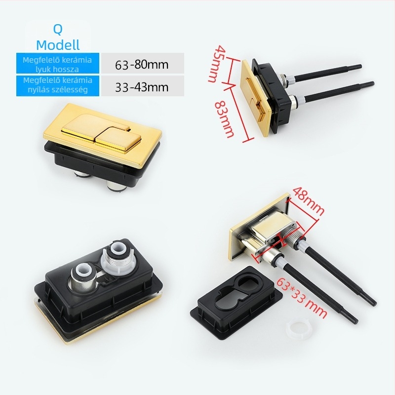 Kerámia WC-öblítő gomb, univerzális dupla gomb, egygombos működés, retró stílus, CE-tanúsítvány