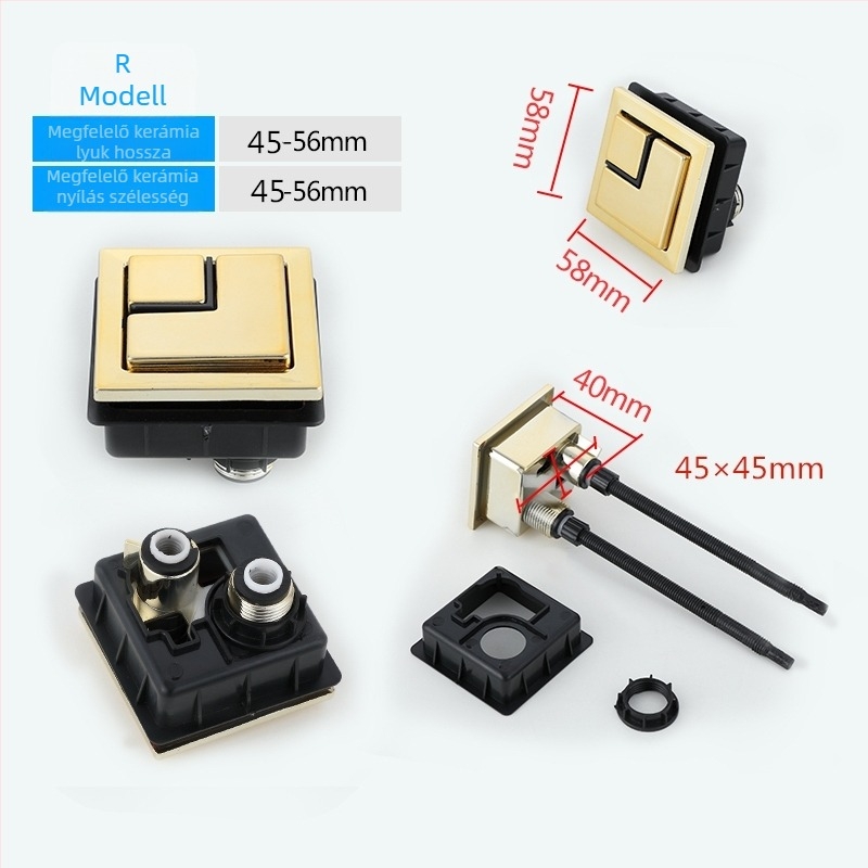 Kerámia WC-öblítő gomb, univerzális dupla gomb, egygombos működés, retró stílus, CE-tanúsítvány