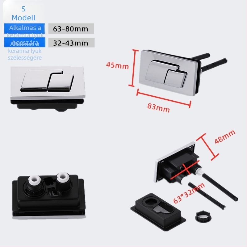 Kerámia WC-öblítő gomb, univerzális dupla gomb, egygombos működés, retró stílus, CE-tanúsítvány