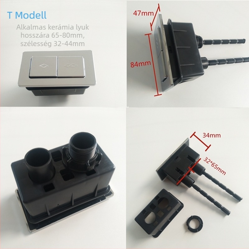 Kerámia WC-öblítő gomb, univerzális dupla gomb, egygombos működés, retró stílus, CE-tanúsítvány