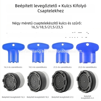 Csaptelep csapvége beépített aerátorral és rejtett szűrővel, leszerelési eszköz és kulcs, ABS anyag, modern minimál stílus, márka Beautiful Lion