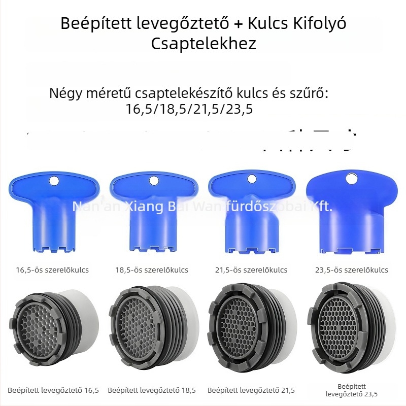 Csaptelep csapvége beépített aerátorral és rejtett szűrővel, leszerelési eszköz és kulcs, ABS anyag, modern minimál stílus, márka Beautiful Lion