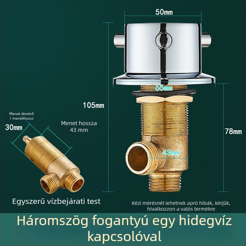Sárgaréz fürdőkádt háromrészes csaptelep készlet vízválasztóval, átalakító szeleppel és meleg/hideg víz kapcsolóval (könnyű luxus stílus)
