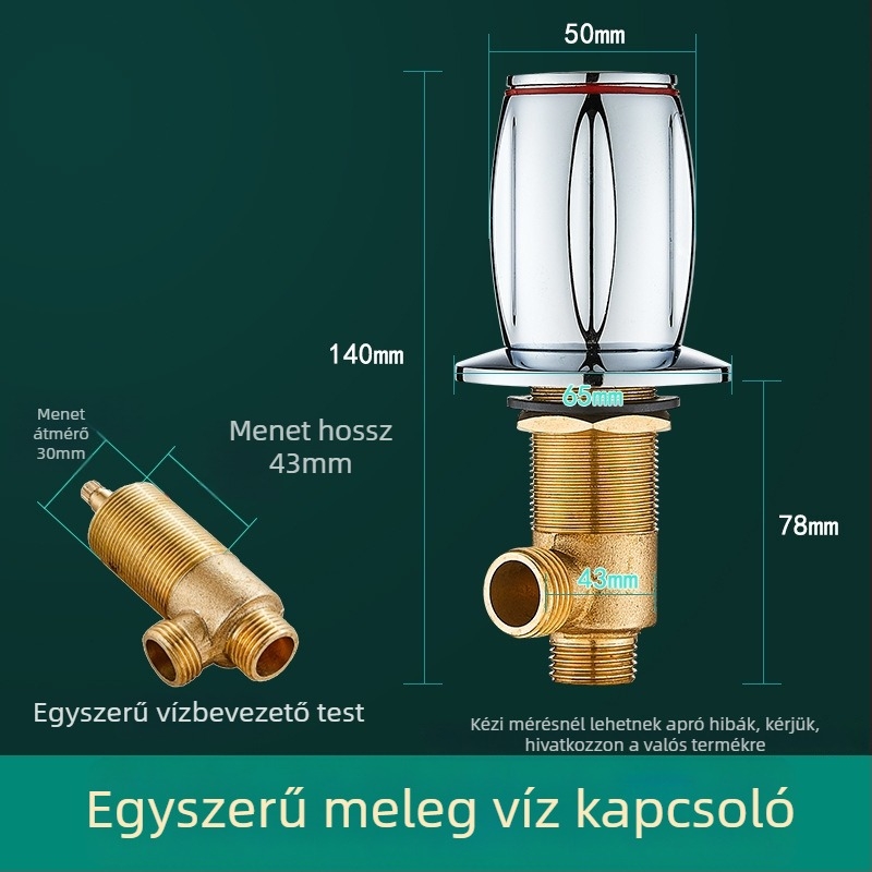 Sárgaréz fürdőkádt háromrészes csaptelep készlet vízválasztóval, átalakító szeleppel és meleg/hideg víz kapcsolóval (könnyű luxus stílus)