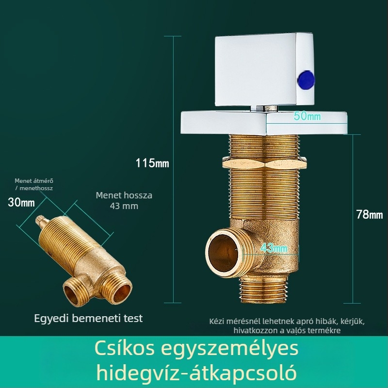 Sárgaréz fürdőkádt háromrészes csaptelep készlet vízválasztóval, átalakító szeleppel és meleg/hideg víz kapcsolóval (könnyű luxus stílus)