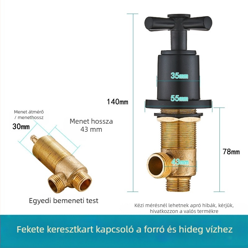Sárgaréz fürdőkádt háromrészes csaptelep készlet vízválasztóval, átalakító szeleppel és meleg/hideg víz kapcsolóval (könnyű luxus stílus)
