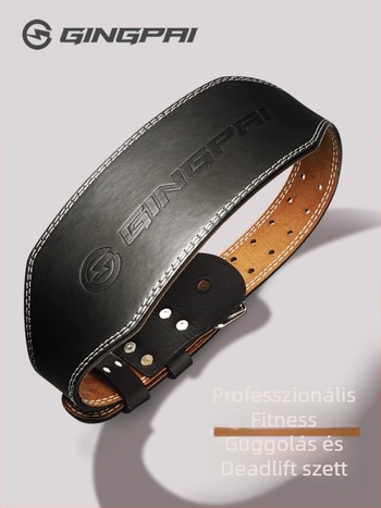 Bőr fitnesz deréköv guggoláshoz és nehéz felhúzásokhoz – derékvédelem