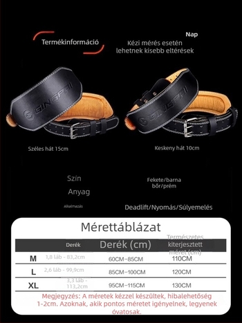 Bőr fitnesz deréköv guggoláshoz és nehéz felhúzásokhoz – derékvédelem