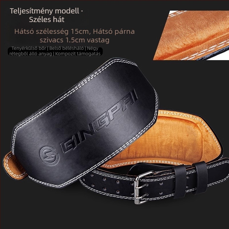 Bőr fitnesz deréköv guggoláshoz és nehéz felhúzásokhoz – derékvédelem