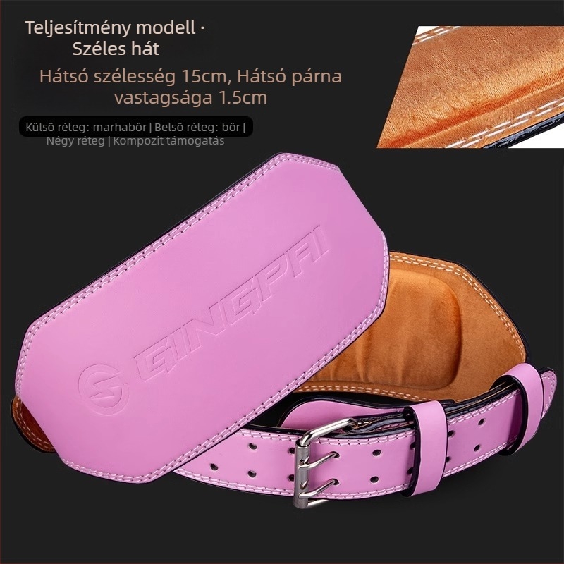 Bőr fitnesz deréköv guggoláshoz és nehéz felhúzásokhoz – derékvédelem