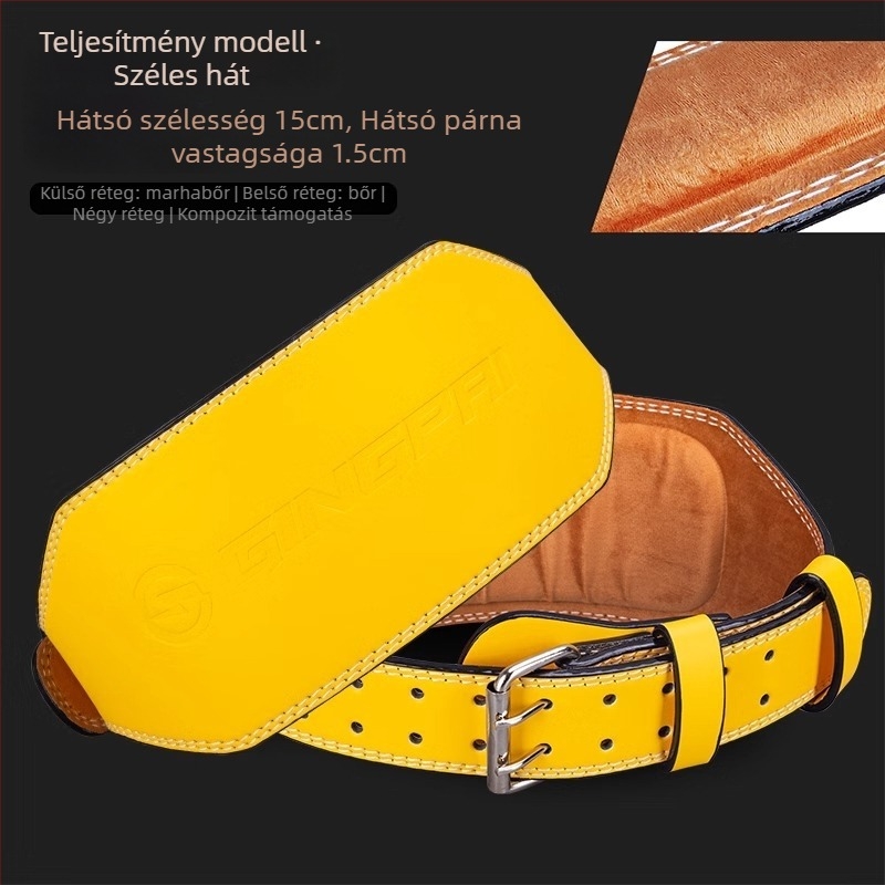 Bőr fitnesz deréköv guggoláshoz és nehéz felhúzásokhoz – derékvédelem