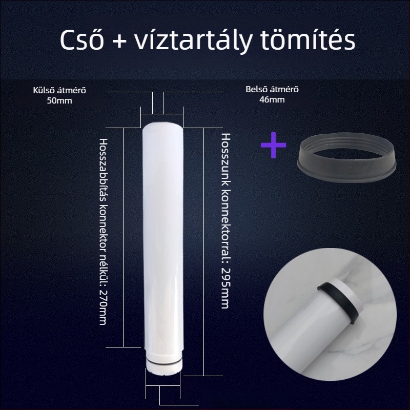 Ülő WC víztartály lefolyócsöve tömítőgyűrűvel