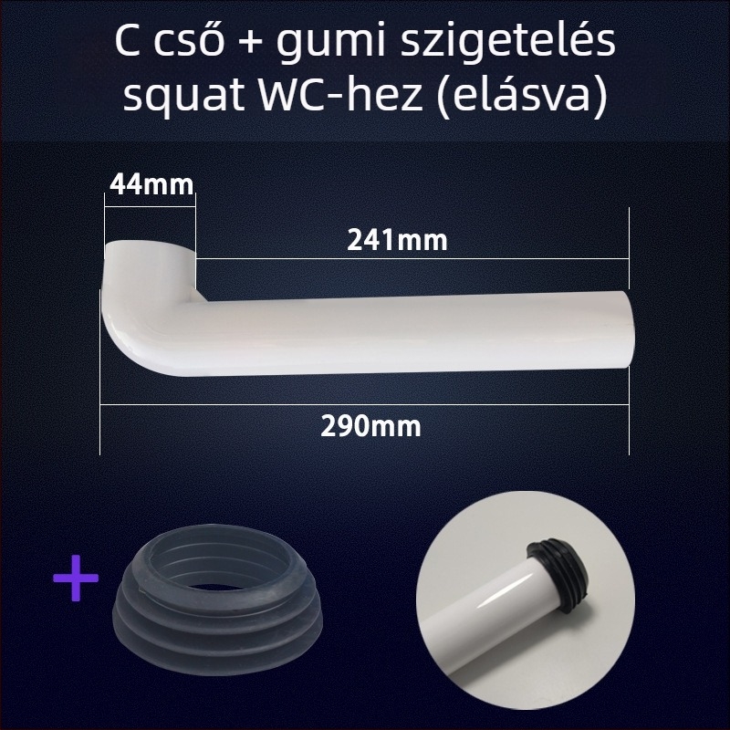 Ülő WC víztartály lefolyócsöve tömítőgyűrűvel