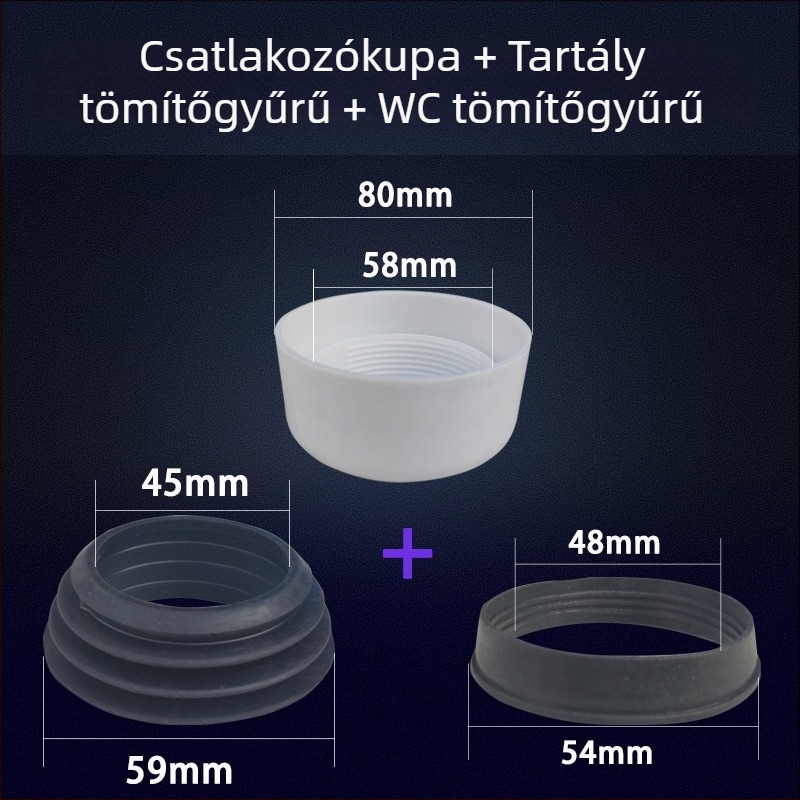 Ülő WC víztartály lefolyócsöve tömítőgyűrűvel